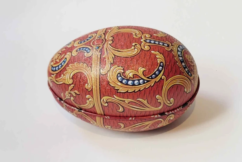 Fabergé Ei Heritage Blikje - Rood - Metaal - 11 cm x 6,9 cm x 7,1 cm
