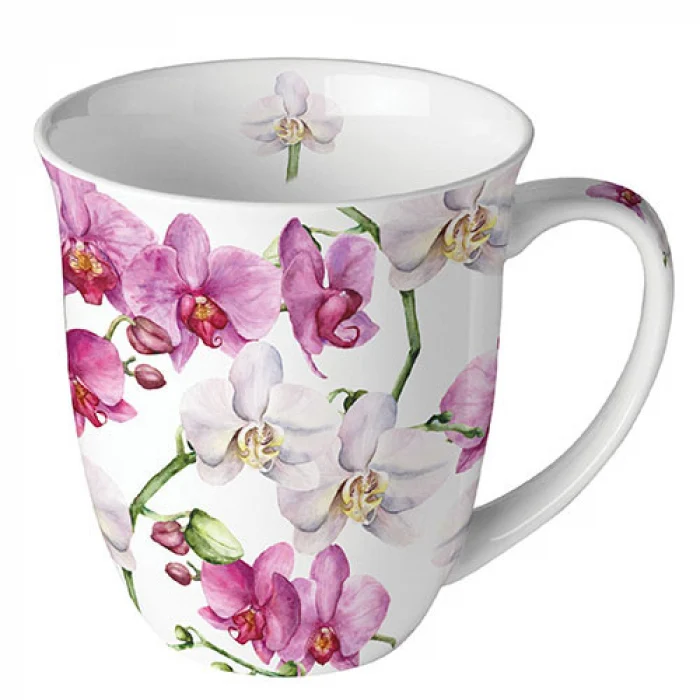 Ambiente Elegant Orchids Beker - Fine Bone China - 400 ml
