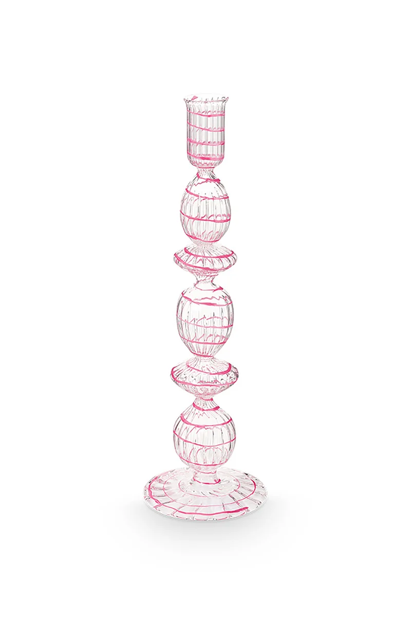 Pip Studio Swirl Pink Kandelaar - Glas - 28 cm