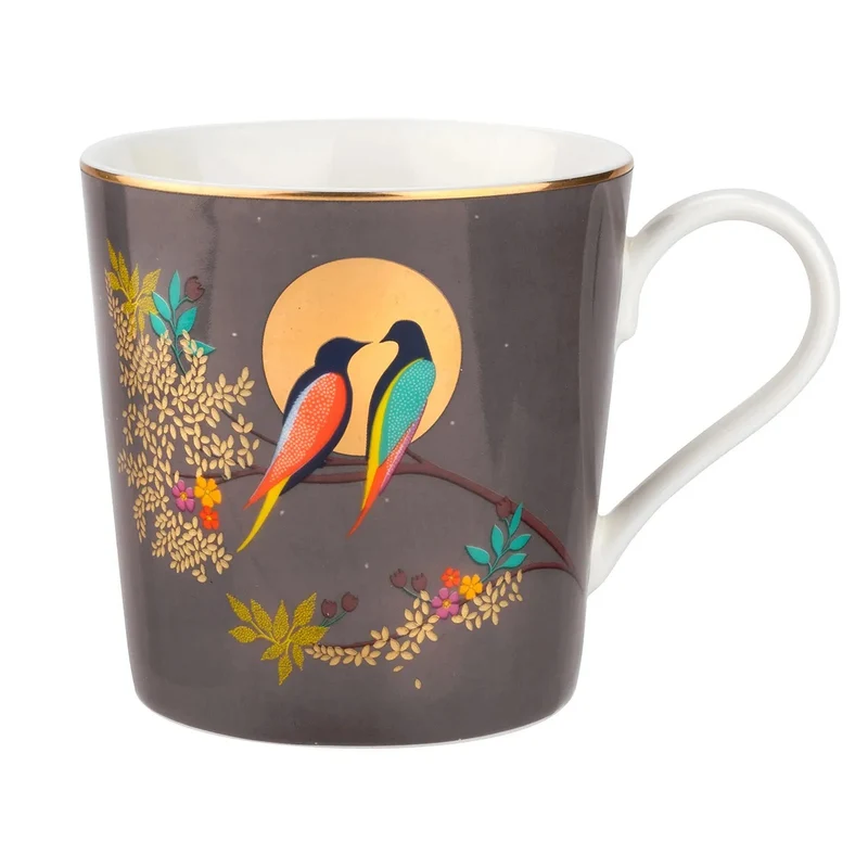 Sara Miller London Chelsea Beker - Dark Grey - Fine China - 344 ml