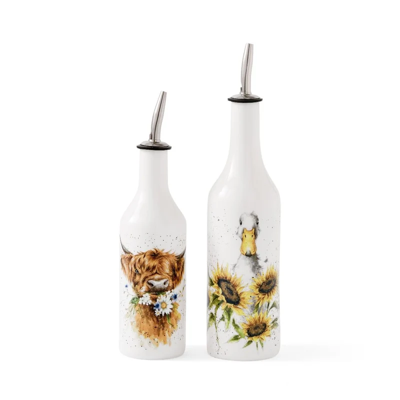 Wrendale Designs Cow and Duck Olie en Azijnset - Fine Bone China