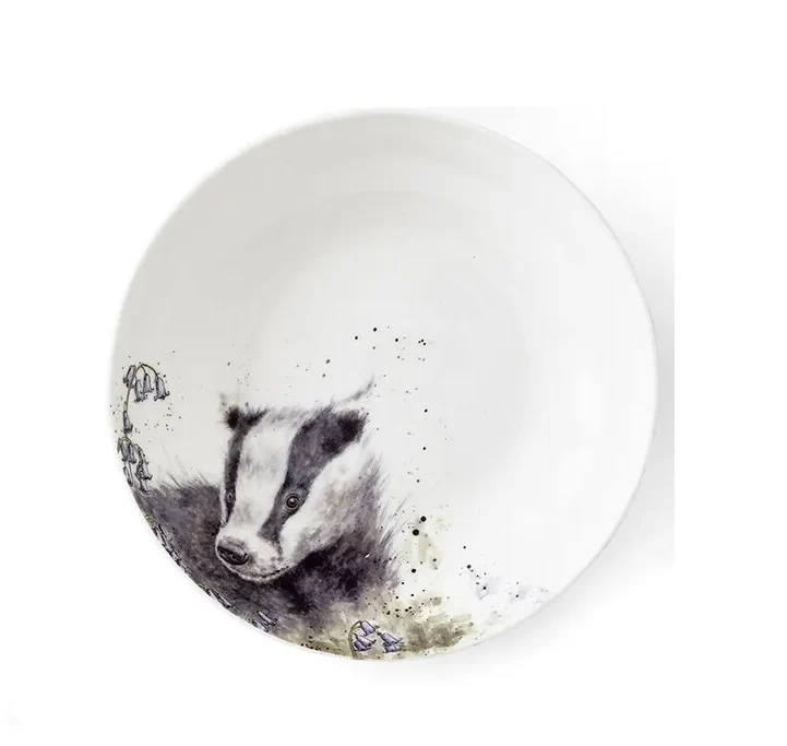 Wrendale Designs Badger Pastabord - Das - Porselein - Ø 22 cm