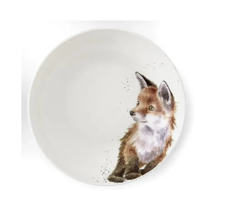 Wrendale Designs Fox Pastabord - Vos - Porselein - Ø 22 cm