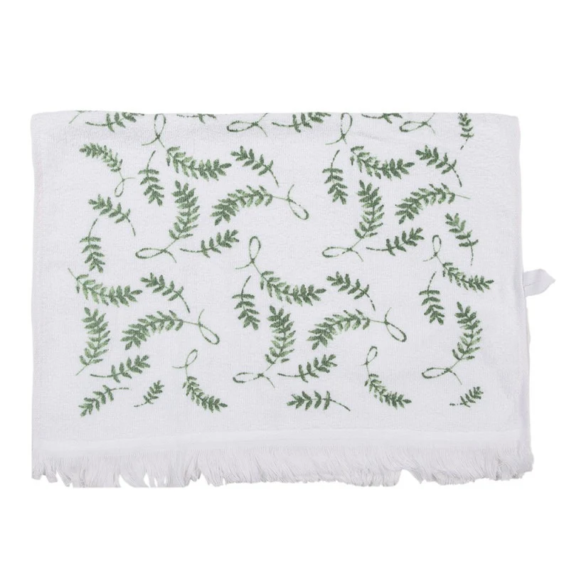 Clayre & Eef Gastendoekje - Groene Takjes - 100% Katoen - 40 cm x 66 cm