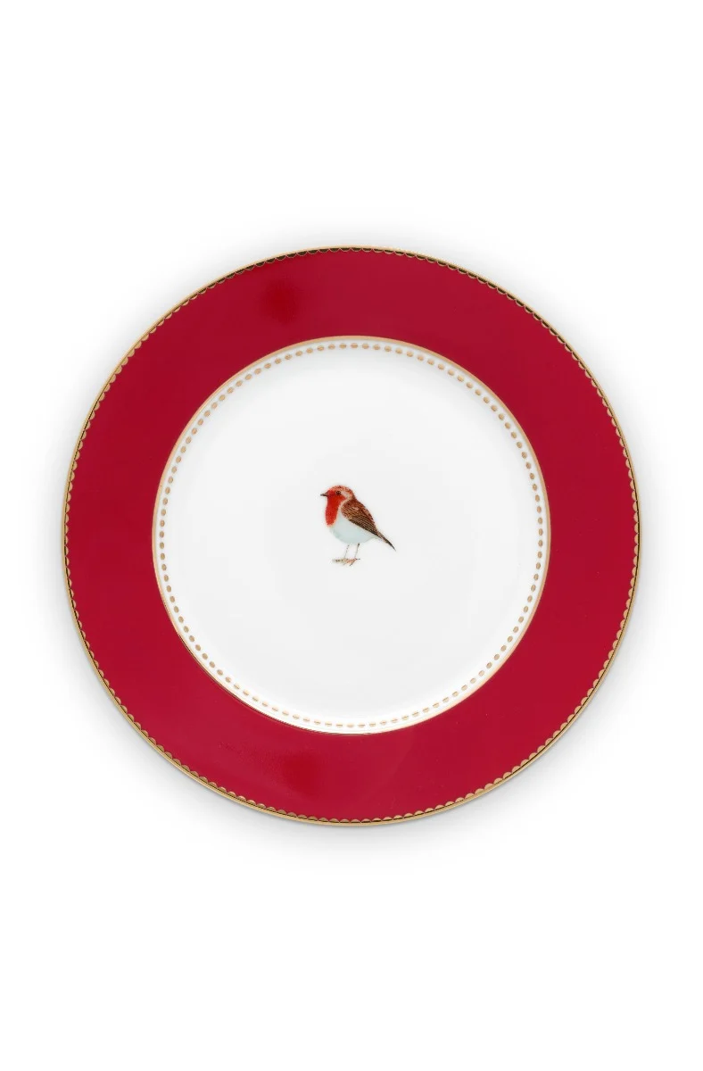 Pip Studio Love Birds Red Gebaksbordje - Porselein - Ø 17 cm