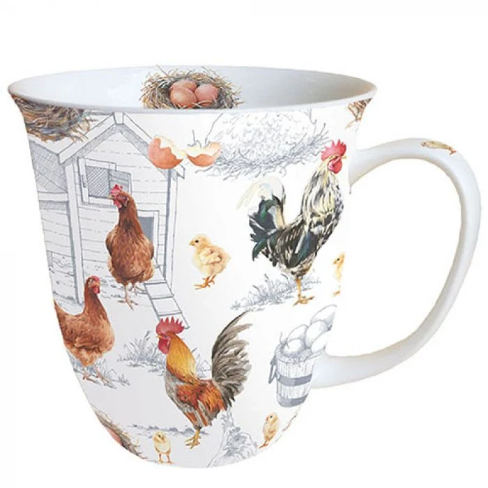 Ambiente Chicken Farm Beker - Fine Bone China - 400 ml