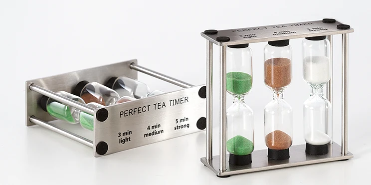 Tea Timer - RVS/Glas - 3 cm x 9 cm x 8 cm