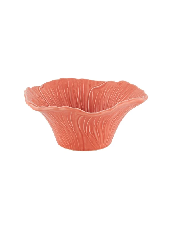 Bordallo Pinheiro Maria Flor Hollyhock Schaaltje - Oranje - Aardewerk - Ø 15,5 cm