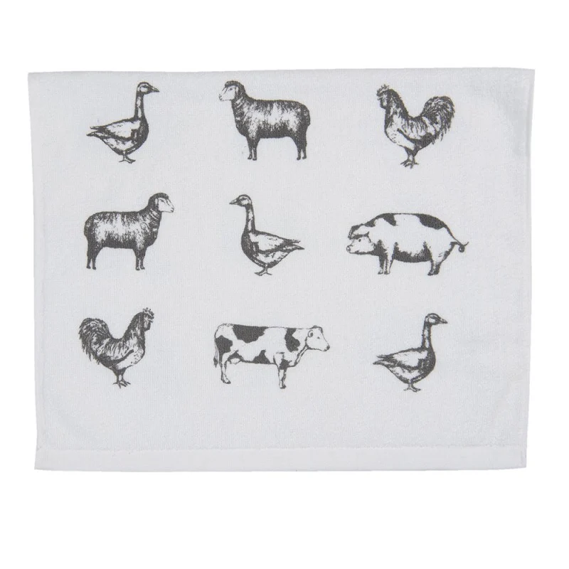 Clayre & Eef Gastendoekje - Dieren - 100% Katoen - 40 cm x 66 cm