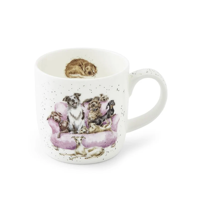 Wrendale Designs Movie Night Beker - Honden - Fine Bone China - 300 ml