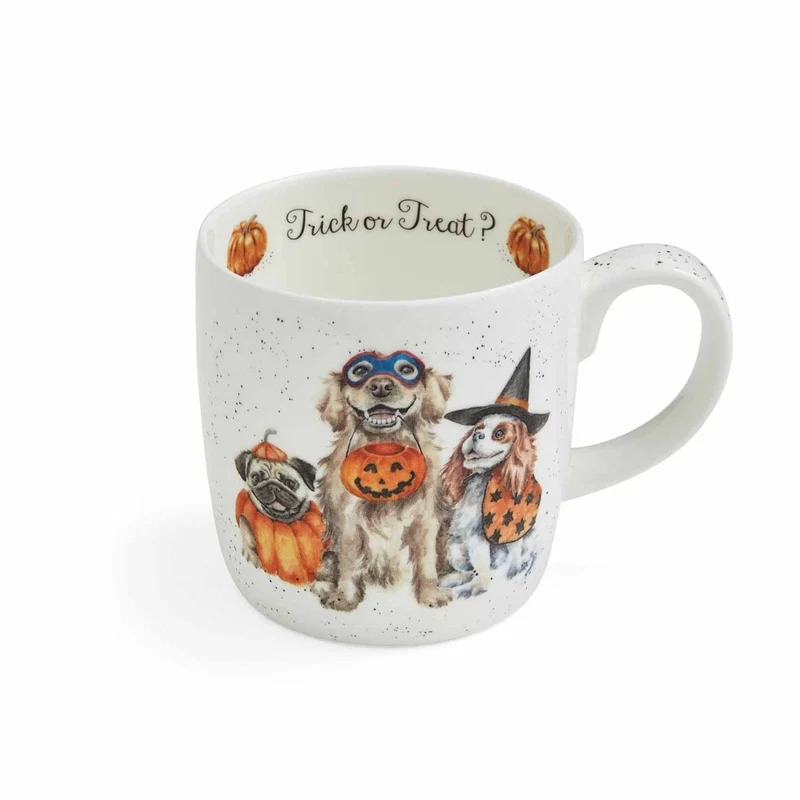 Wrendale Designs Trick or Treat Beker - Honden - Fine Bone China - Halloween - 400 ml