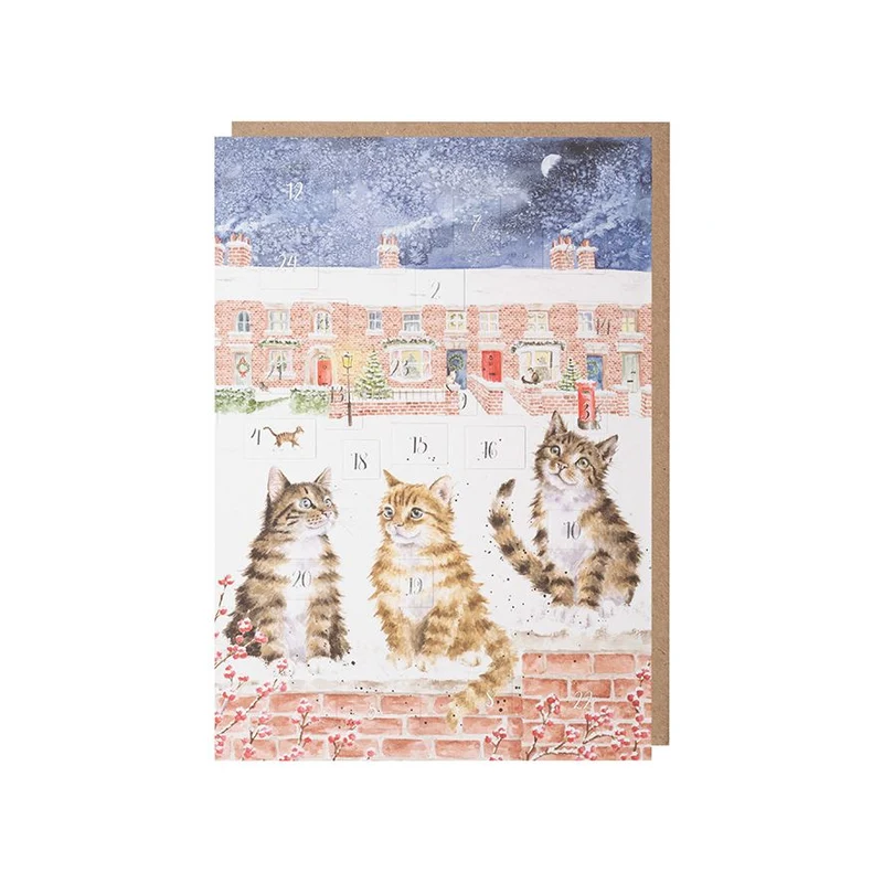 Wrendale Designs In the Lane, Snow is Glistening Advent Calendar Kaart