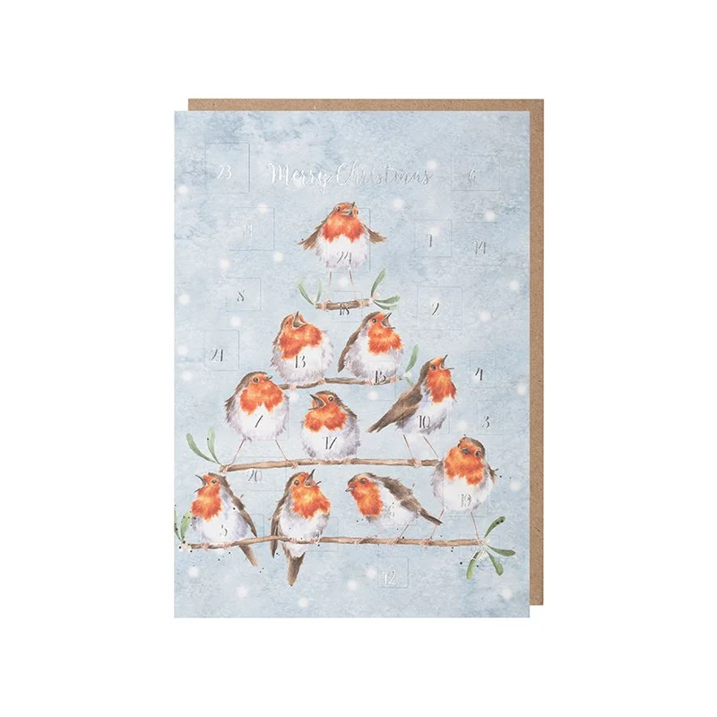 Wrendale Designs Rockin Robins Advent Calendar Kaart