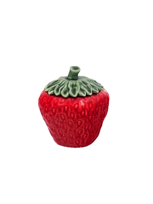 Bordallo Pinheiro Morangos Terrine - Aardbei - Klein - Rood - Aardewerk - 450 ml