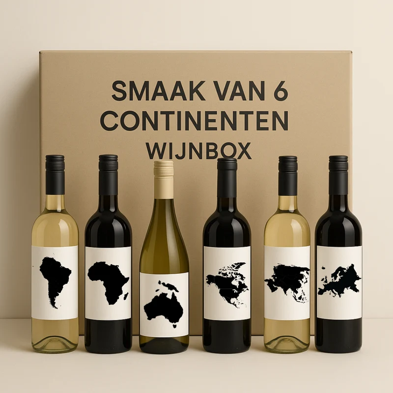 Smaak van 6 Continenten Wijnbox - t.w.v. €150+ | Wijnen uit 6 Continenten