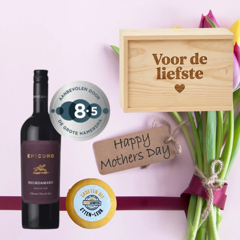 Epicuro Moederdag kaas en Wijnpakket