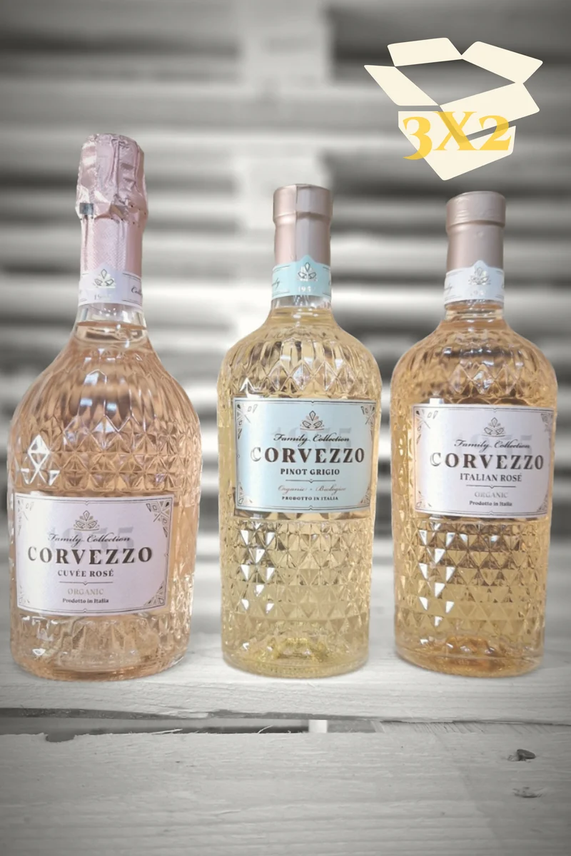 Corvezzo Mixdoos H - 2× Rosé Bubbel, 2× Pinot Grigio, 2× Rosé