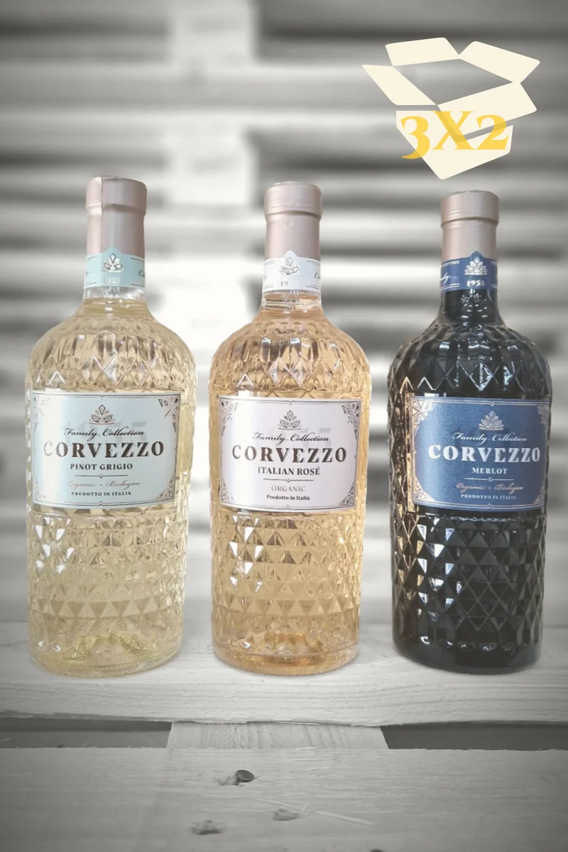 Corvezzo Mixdoos G - 2× Pinot Grigio, 2× Rosé, 2× Merlot