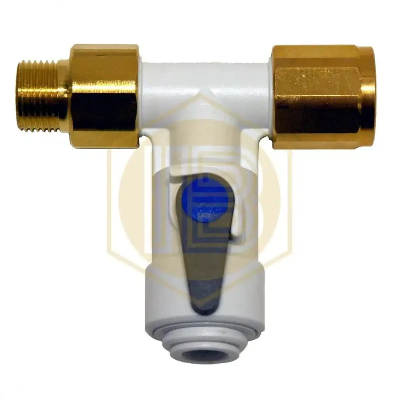 Válvula de corte en Te de acetal con antirretorno